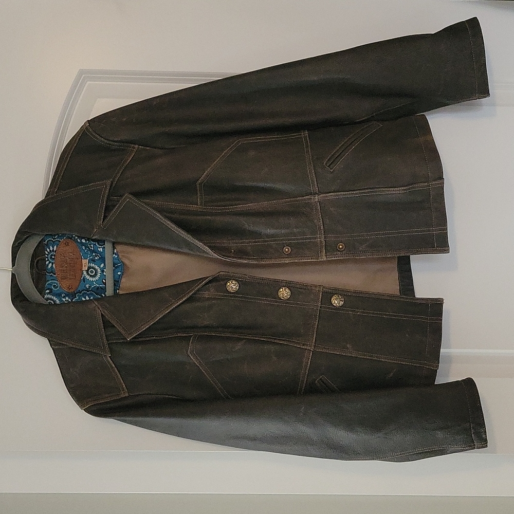 Beautiful brown leather jacket XL